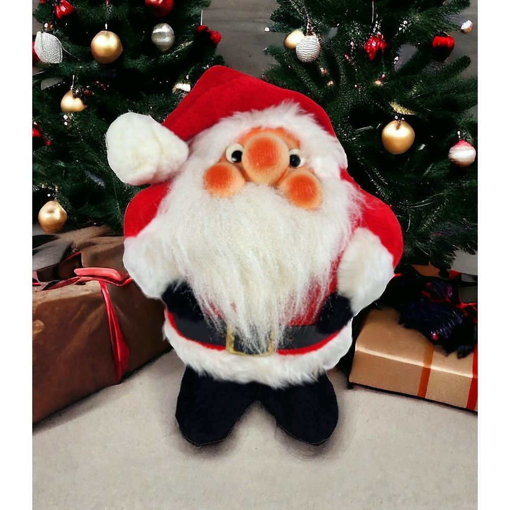Vtg Santakins Rubber Face Chubby Santa Clause 1982 Rennoc Plush 15" Doll